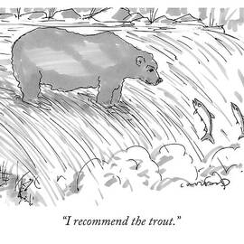 Two Salmon Jumping Upstream by Michael Crawford