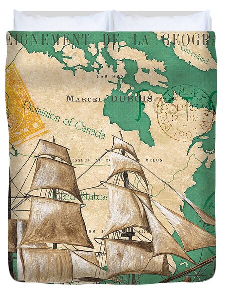 Watercolor Map 2 Duvet Cover