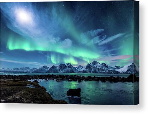 When The Moon Shines Canvas Art Print by Tor-Ivar Naess