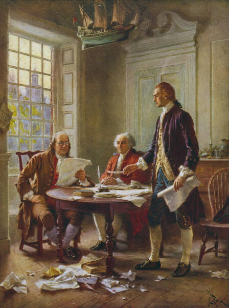 Wall Art - Painting - Writing The Declaration of Independence by War Is Hell Store