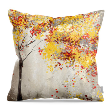 Yellow Gray And Red Throw Pillow