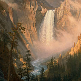 Yellowstone Falls, year 1881 by Albert Bierstadt